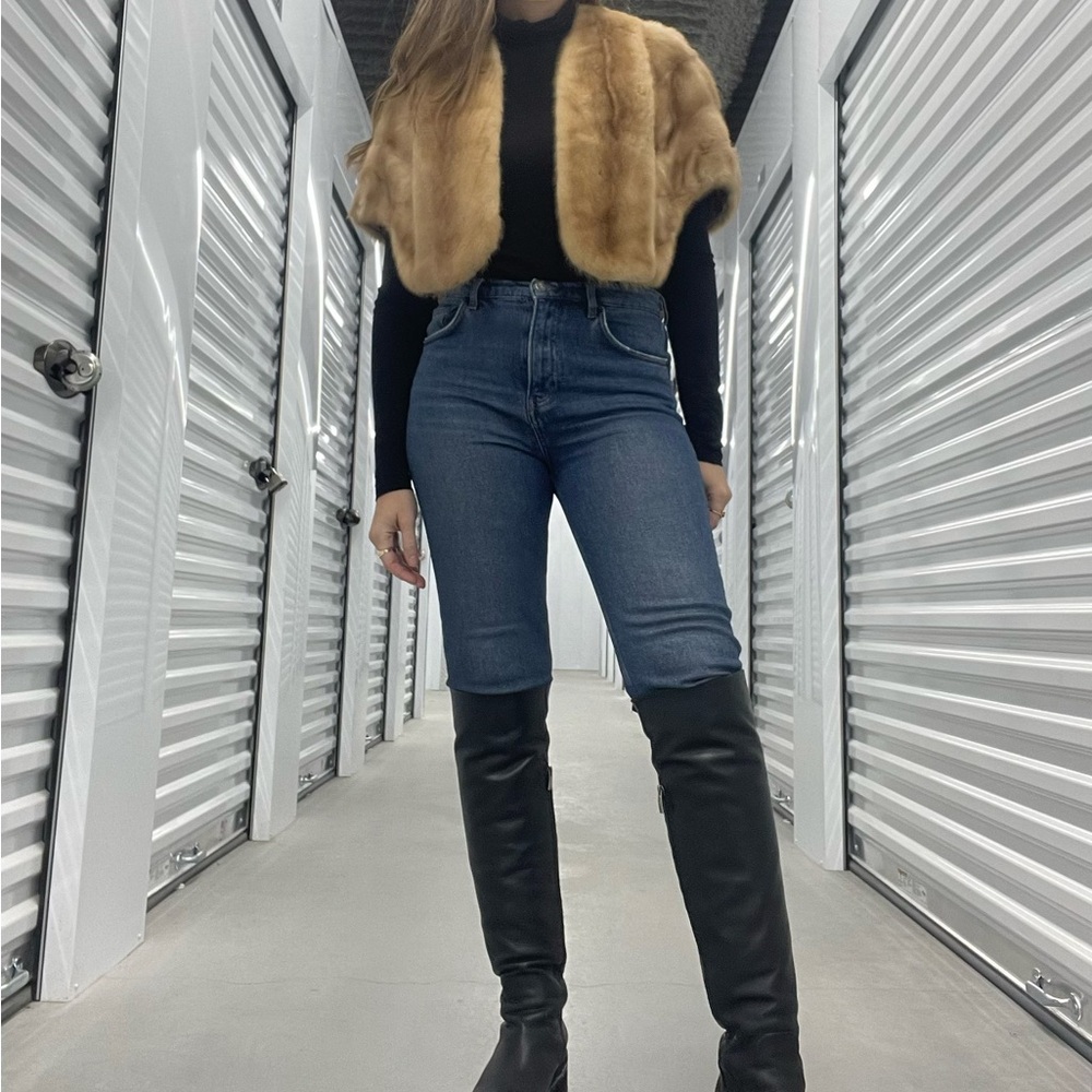 Chic Light Brown Mink Fur Stole